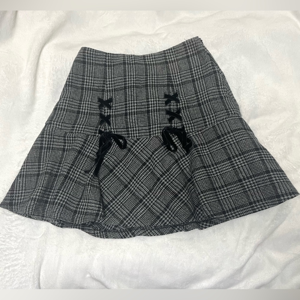 Ank Rouge ♡ checked skirt with ribbons